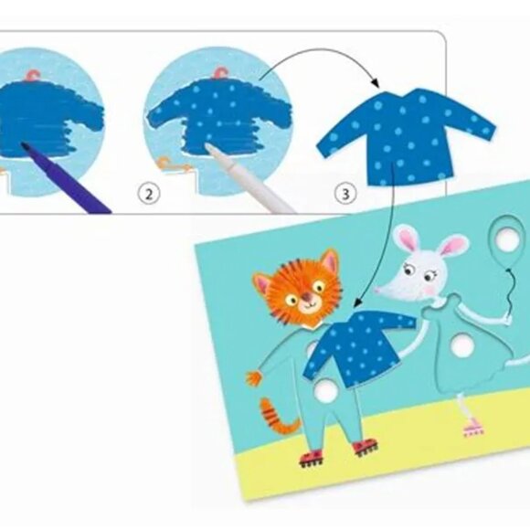 New Sealed Djeco Handcraft Magic Marker Felt-tips - Elliot and Zoe's clothes - Picture 5 of 13